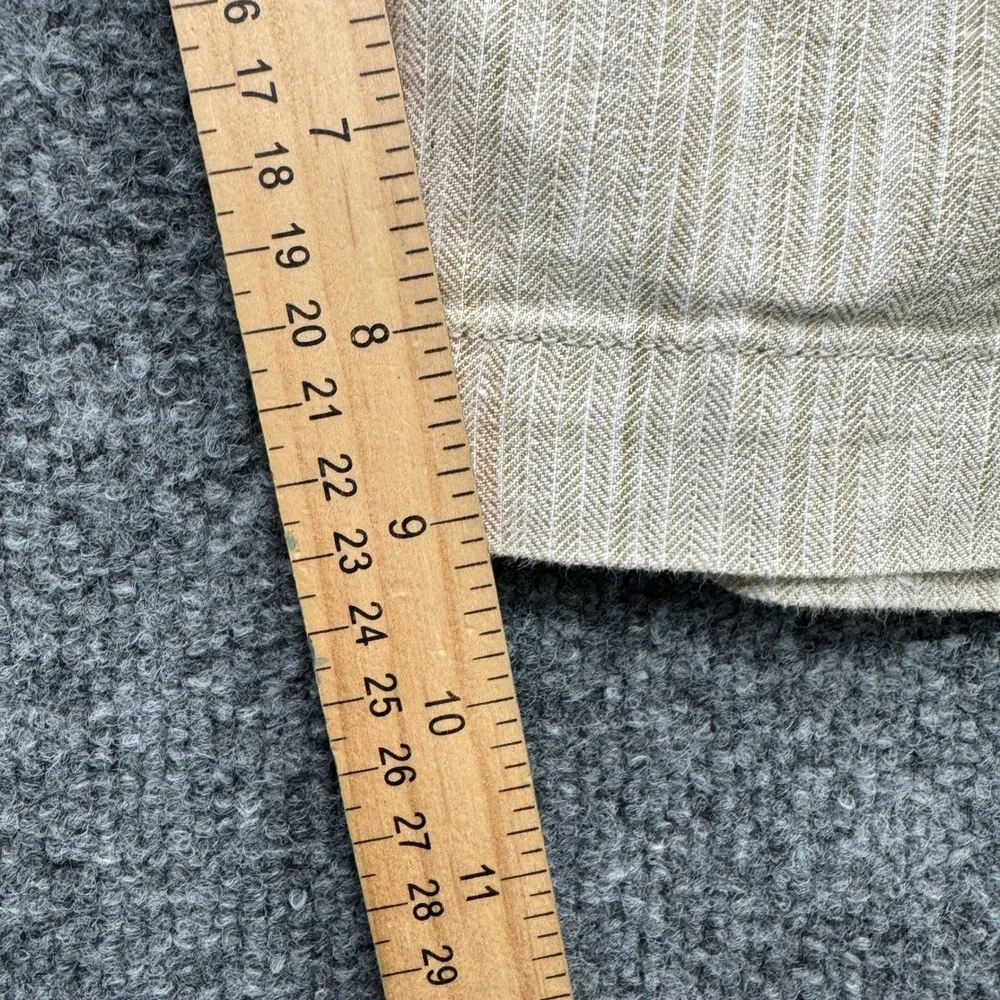 Tommy Bahama Shorts Mens XXL Beige Linen Blend Herringbone Stripe Casual Beach